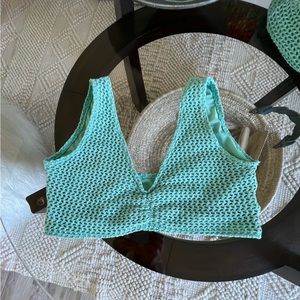 Montce green crochet bikini top